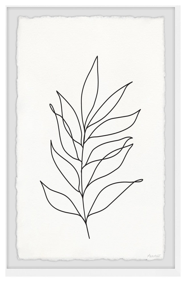 "Leaf Contour" Framed Painting Print, 12x18
