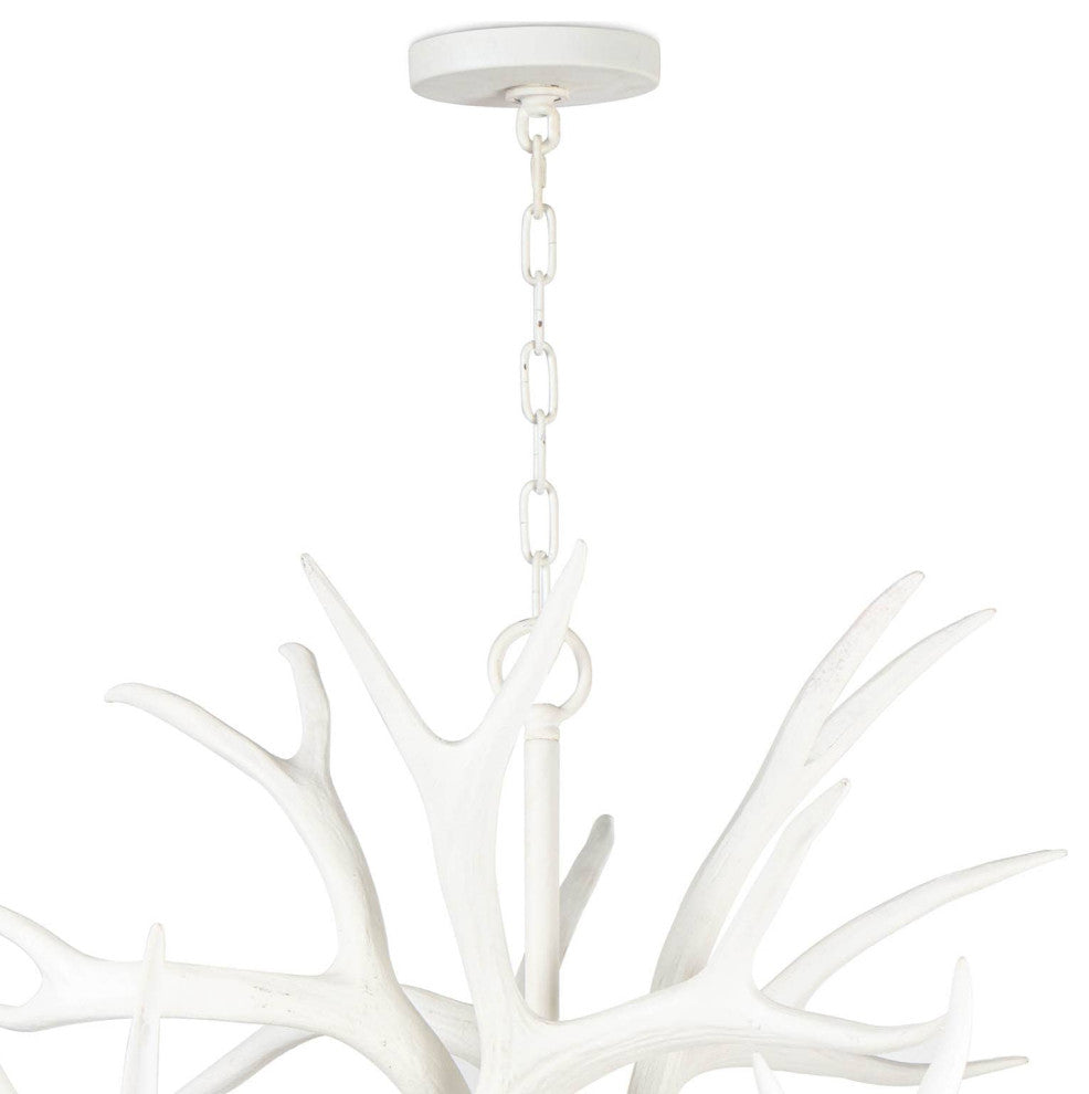 Antler Chandelier, White