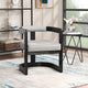 Manchester Faux Leather Upholstered Dining Chair, Grey, Black Finish
