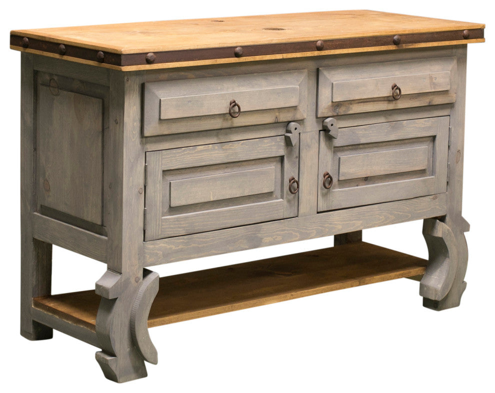 Santiago Rustic Vanity, Gray, 48x20x32, Single Sink, Vanity Only