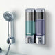 Fontana Milan Silver Gray Wall Mount Double Chamber Liquid Hand Soap Dispenser