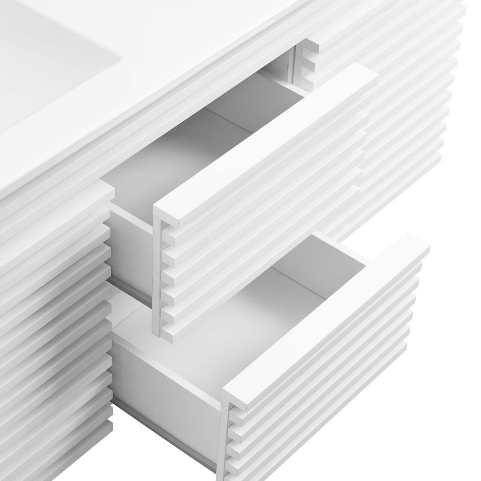 Render 48" Wall-Mount Bathroom Vanity, White White