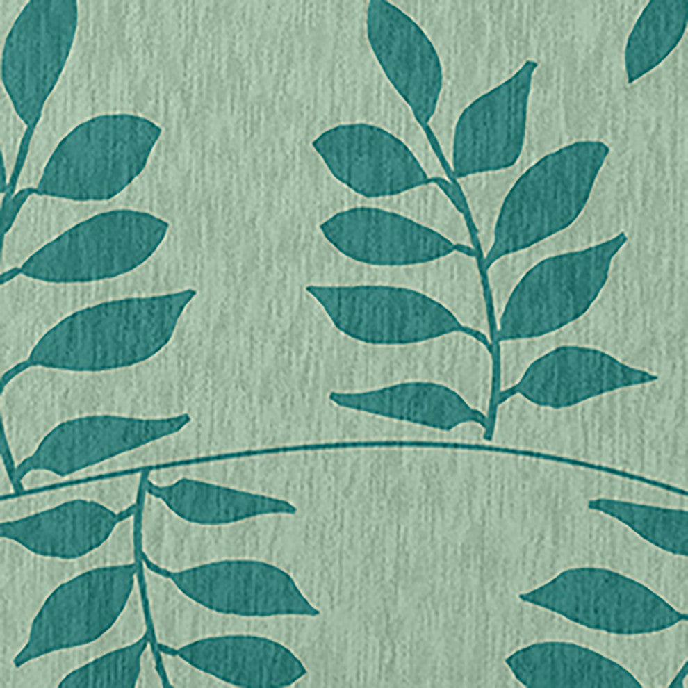 Fern Fronds Rug, Desert Turquoise, 5' Round
