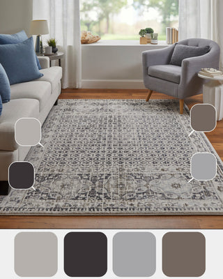 Weave & Wander Kiba Gray/Ivory Rug, 5'3"x7'6"