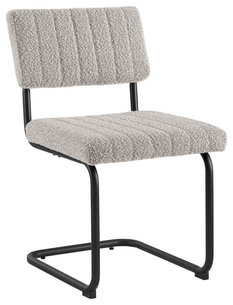 Parity Boucle Dining Side Chairs, Set of 2, Black Taupe