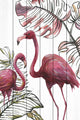 "Tropical Flamingos I" Painting Print on White Wood, 12"x18"