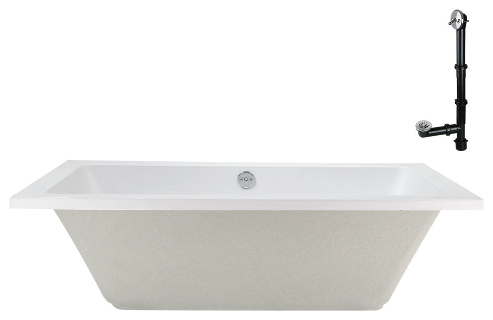 Streamline 60 in. x 32 in. Acrylic Drop-In Bathtub, Polished Chrome