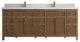Sonoma Teak 84 Double Sink Bath Vanity in Dark Natural with 2" Calacatta Nuvo