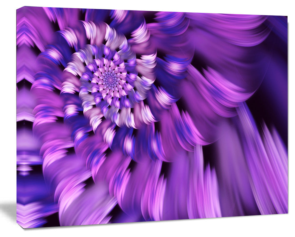 Blue Flower Shaped Fractal Art, Floral Canvas Art Print, 40"x30"