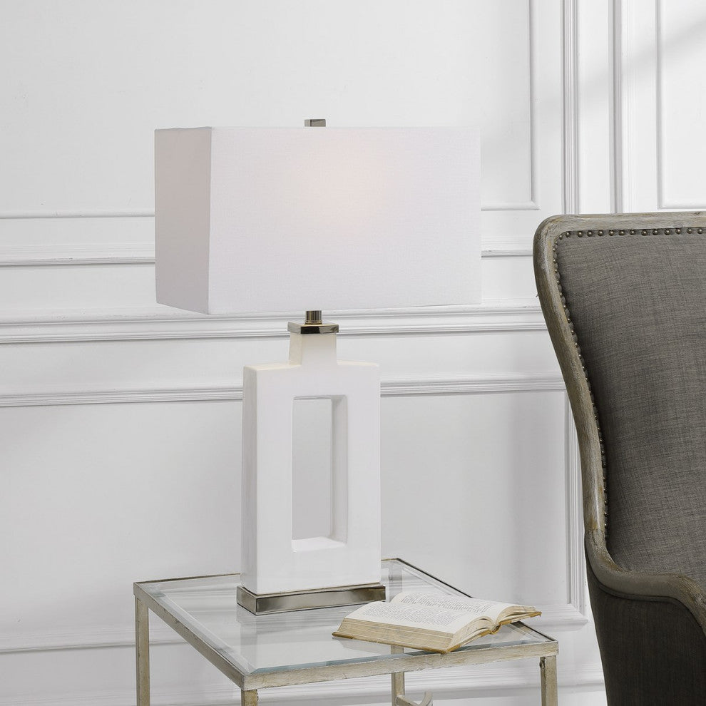 Uttermost Entry Modern White Table Lamp 28426-1