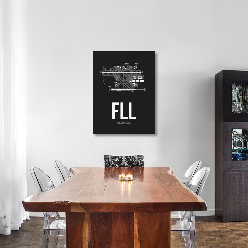 "FLL Fort Lauderdale Airport Black" Fine Art Print