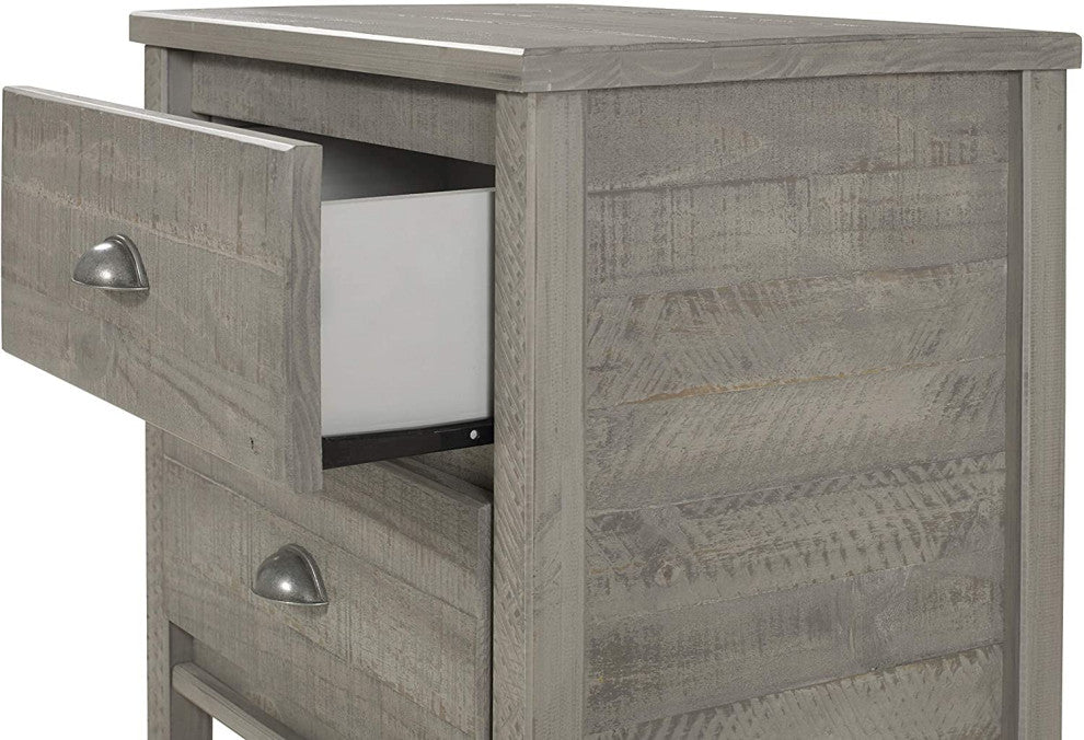 Night Stand / 2 Drawer / Solid Wood / Rustic Bedside Table for Bedroom