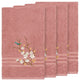 Linum Home Textiles Spring Time Embellished, Tea Rose, Bath Towel, 4-Piece Set