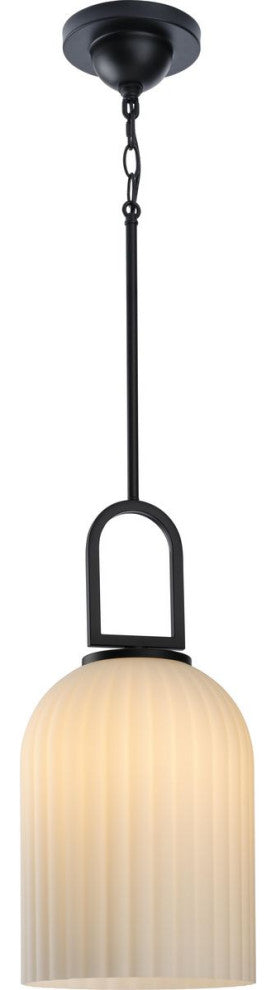 Stanza Collection One-Light New Traditional Pendant Light, Matte Black