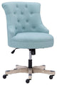 Linon Sinclair Wood Upholstered Office Chair in Light Blue