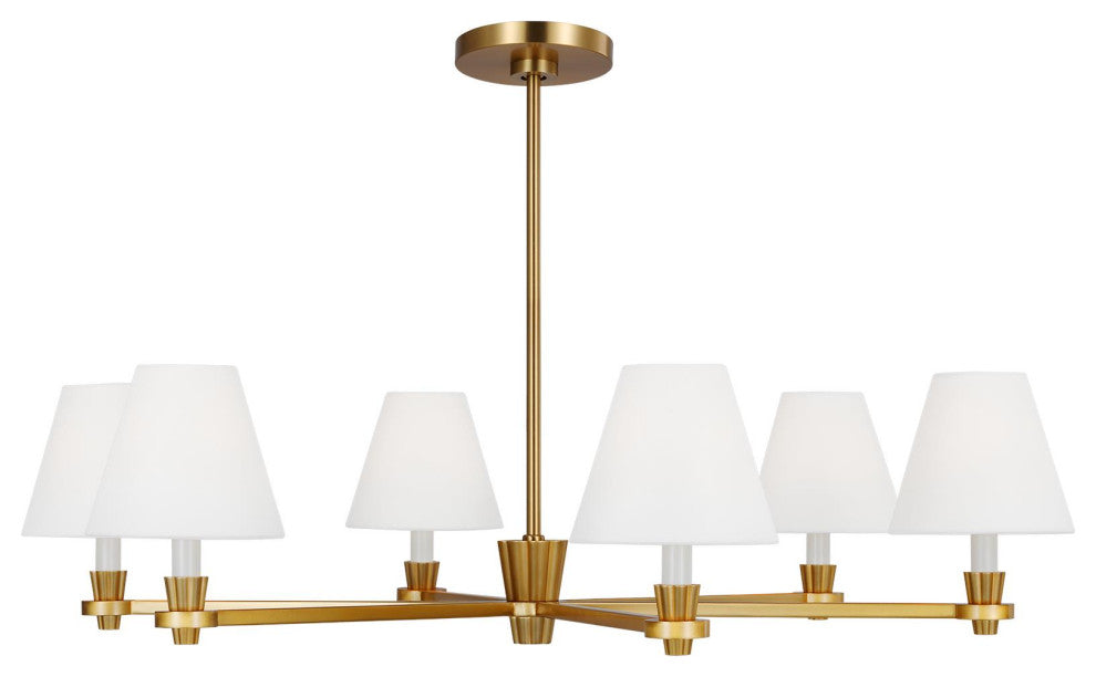 Paisley Large Chandelier, Burnished Brass