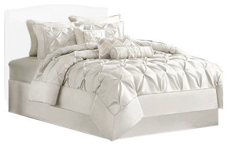 Madison Park Laurel 7 Piece Tufted Comforter Set in White