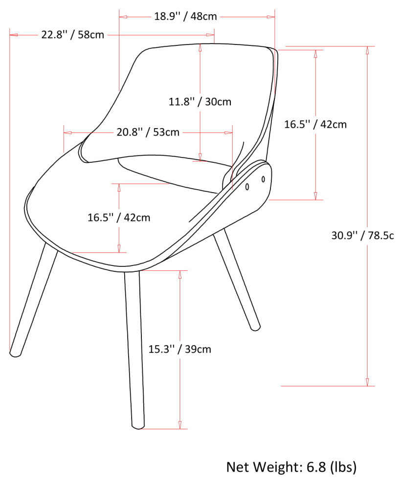 Malden Bentwood Dining Chair with Wood Back in Natural Linen Look Fabric