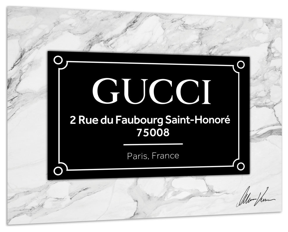 "Prestige G" Frameless Free Floating Reverse Printed Tempered Glass Wall Art