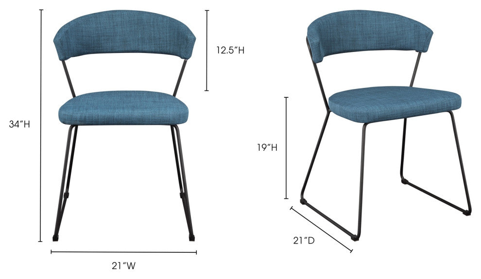 Retro Adria Dining Chair Blue - M2 - Blue