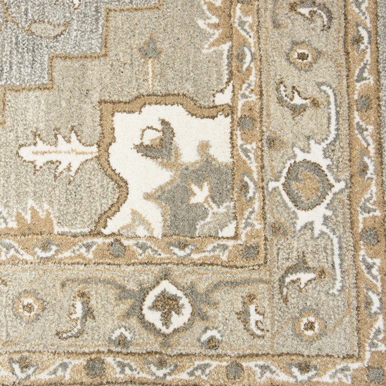 Rizzy Home Suffolk SK323A Gray Oriental Medallion Area Rug, Rectangular 8'x10'