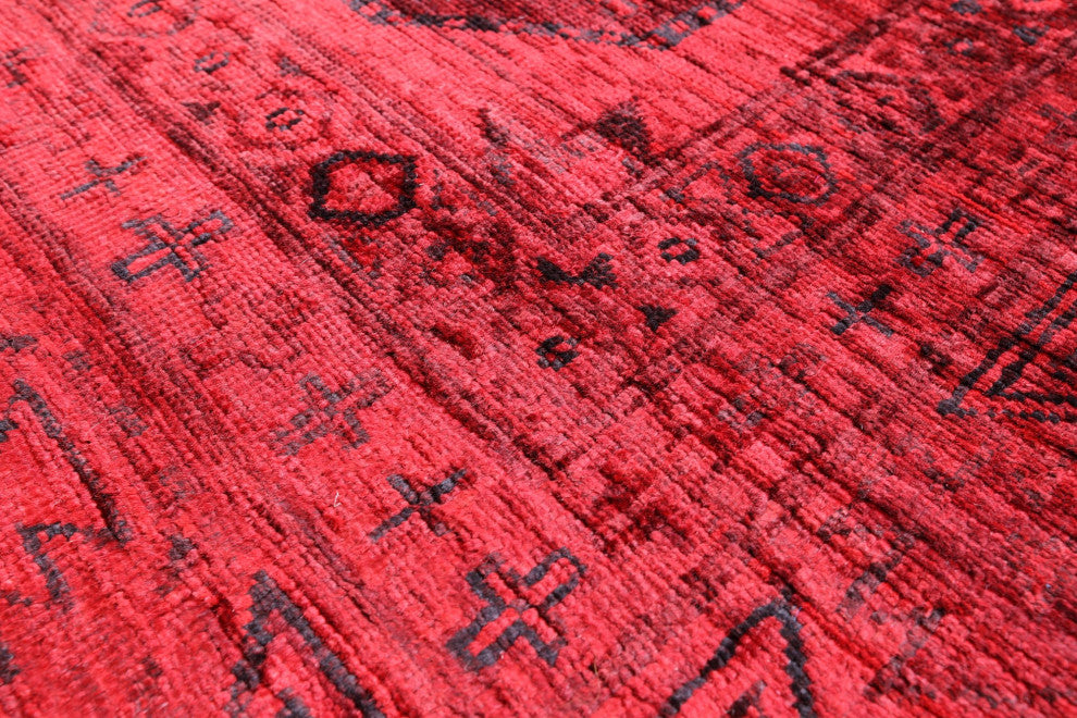 6' 10" X 9' 5" Handmade Bokhara Full Pile Overdyed Wool Rug - Q12745