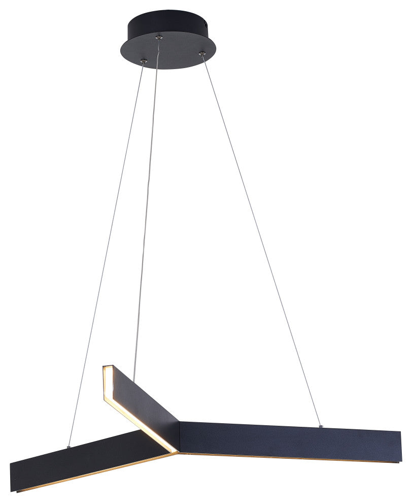 Metal and Acrylic "Y" Shaped Frame LED Light Fixture, Black