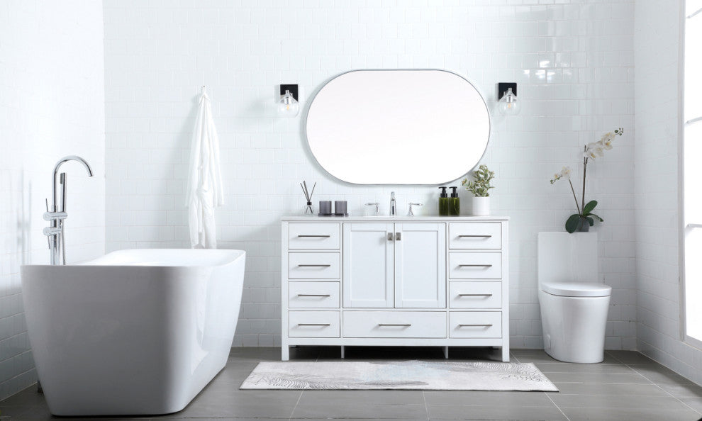 Isabel 54" SIngle Bathroom Vanity, White