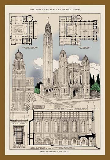 The Preuss Church - Gallery Wrapped Canvas Art 28" x 42"