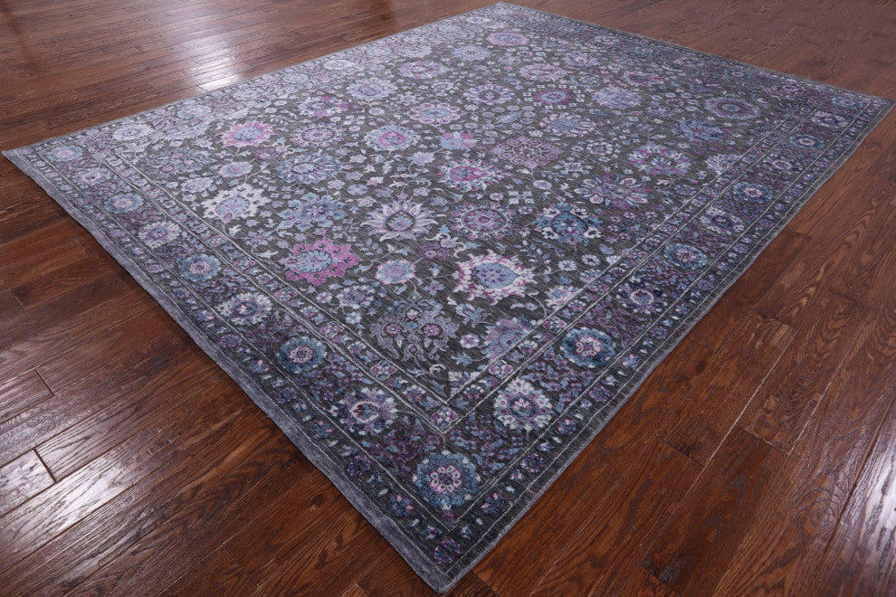 Persian Hand-Knotted Wool and Silk Rug 8' 1" X 10' 3" Q6072