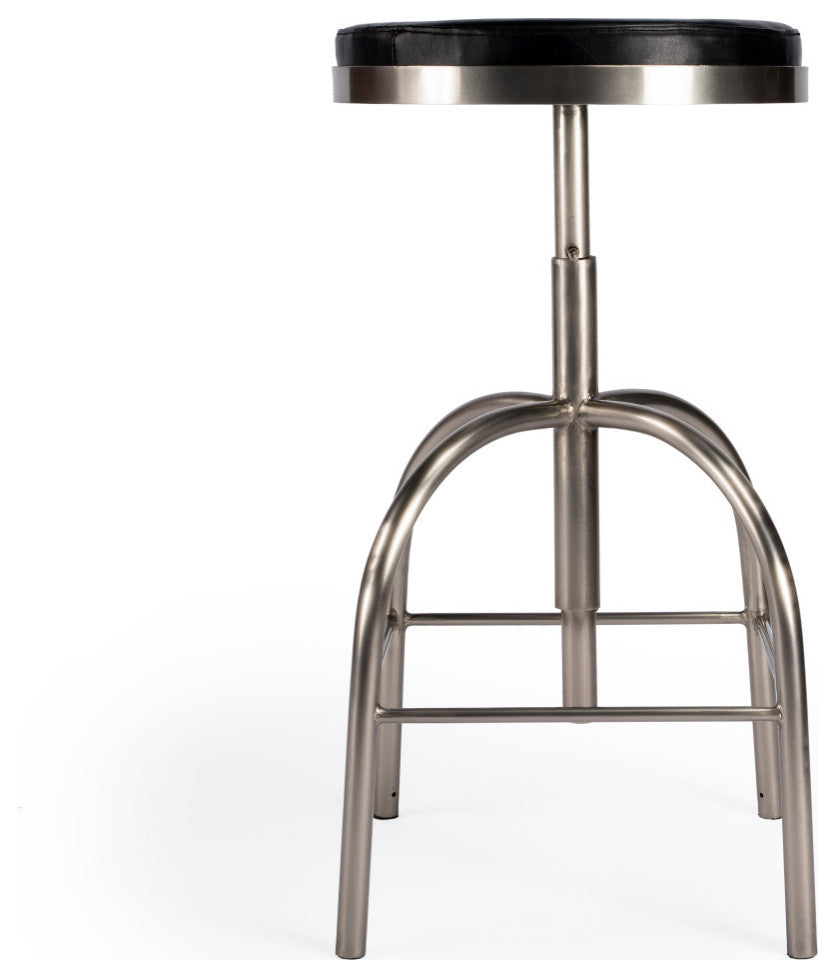 Clyde Leather Adjustable Bar Stool