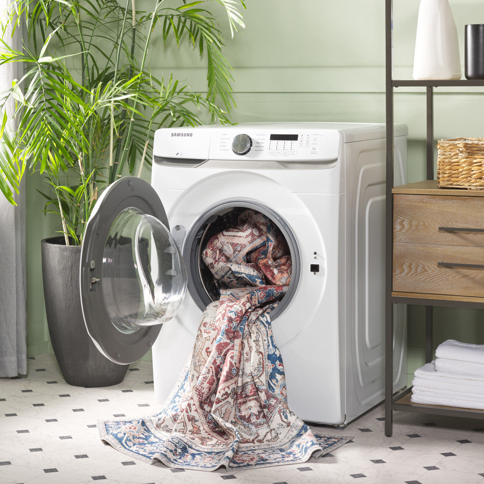 Safavieh Arizona Machine-Washable Collection ARZ109 Rug, Red/Navy, 2'3"x4'