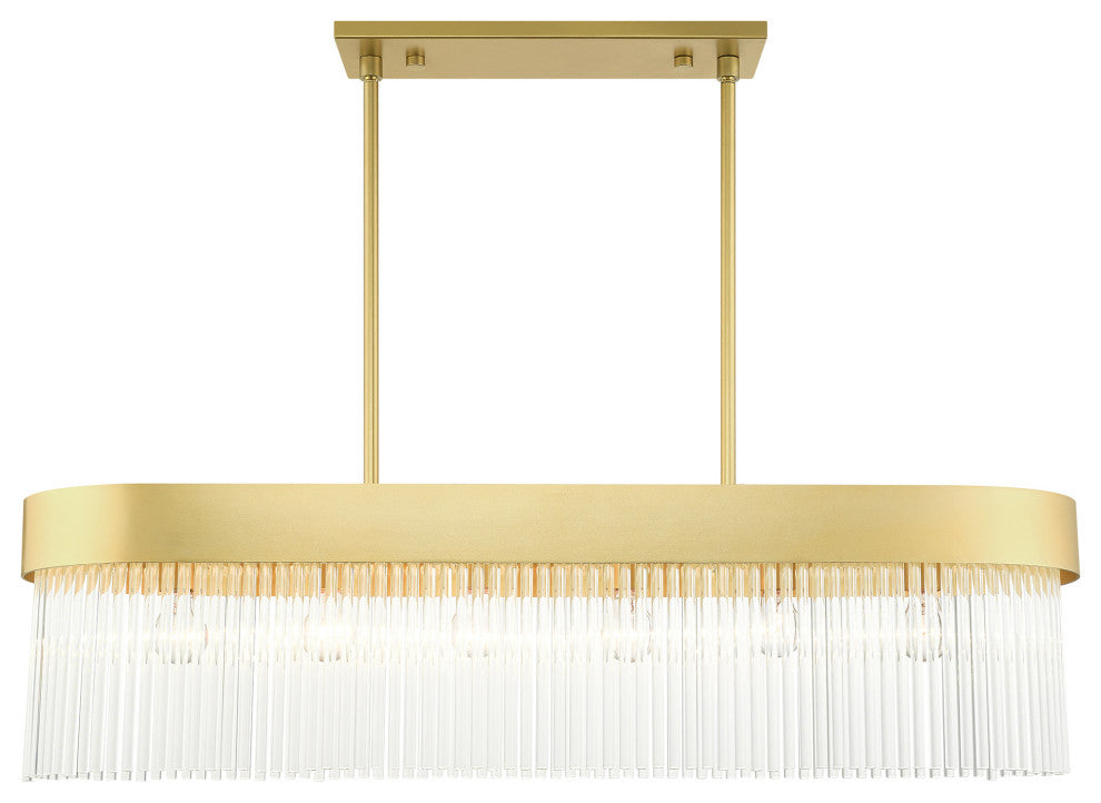 Livex Lighting Norwich 6 Light Soft Gold Linear Chandelier