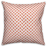 Red Zig Zag Pattern Throw Pillow Cover, 16"x16"