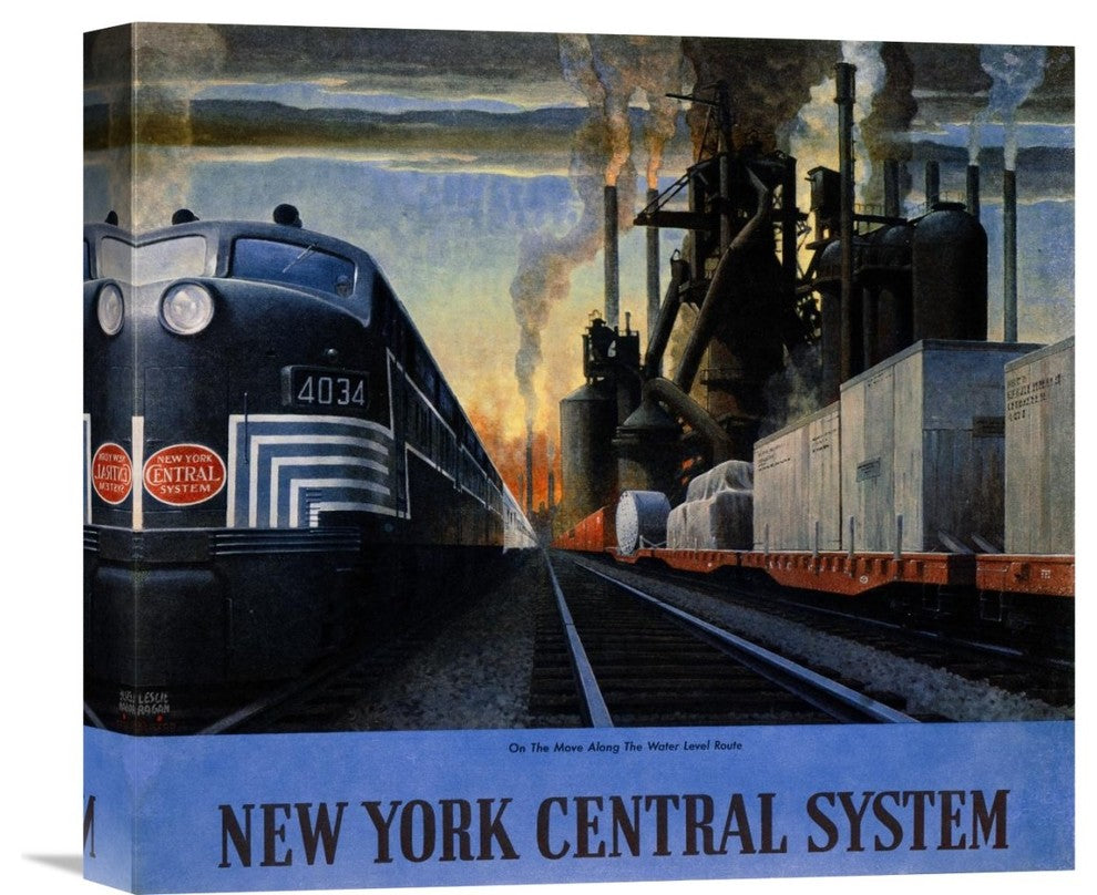 "New York Central System / Along the Water Level Route" Artwork, 16"x14"