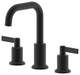 Kadoma Double Handle Matte Black Faucet, Drain Assembly Without Overflow