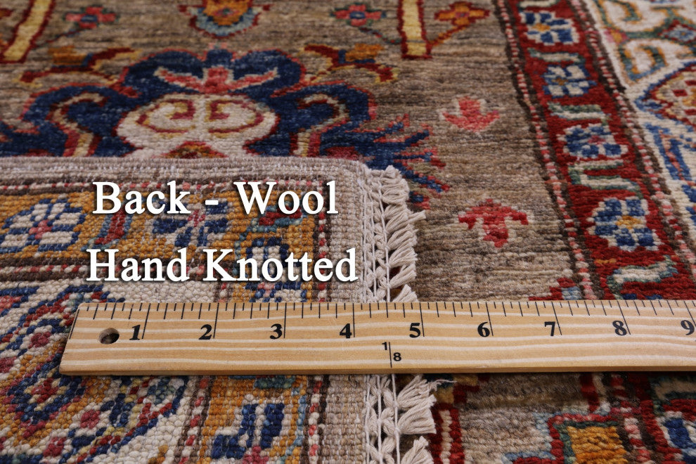 2' 6" X 10' 0" Runner Super Kazak Hand-Knotted Wool Rug Q8346