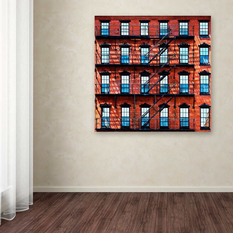 Philippe Hugonnard 'Brick Building' Canvas Art, 35x35
