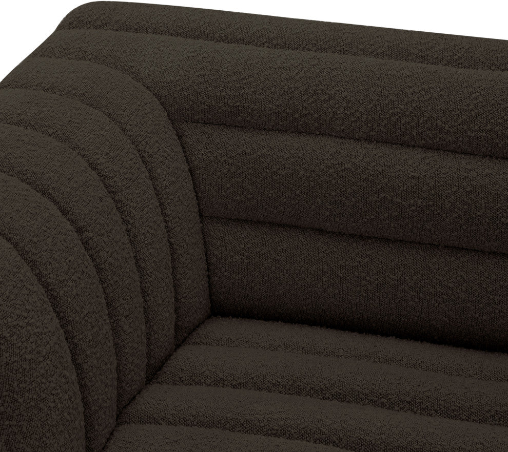 Cascade Upholstered Modular Sofa, Brown, Boucle Fabric, Straight Sofa