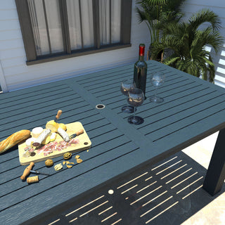 Rectangular 42x84 Table, Weathered Acorn, Federal Blue