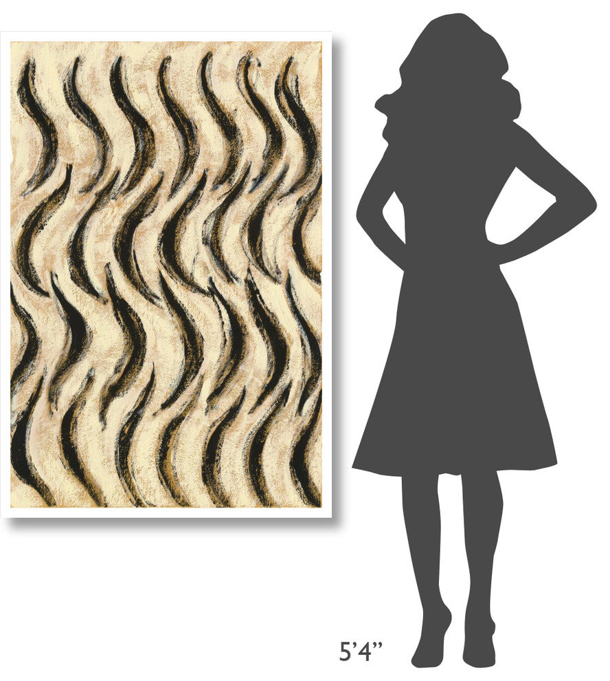 "Back and Gold Geometric II" Digital Paper Print by Shirley Novak, 34"x50"