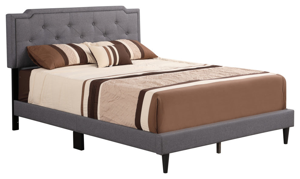 Deb Queen Bed Light Gray, Gray, Queen