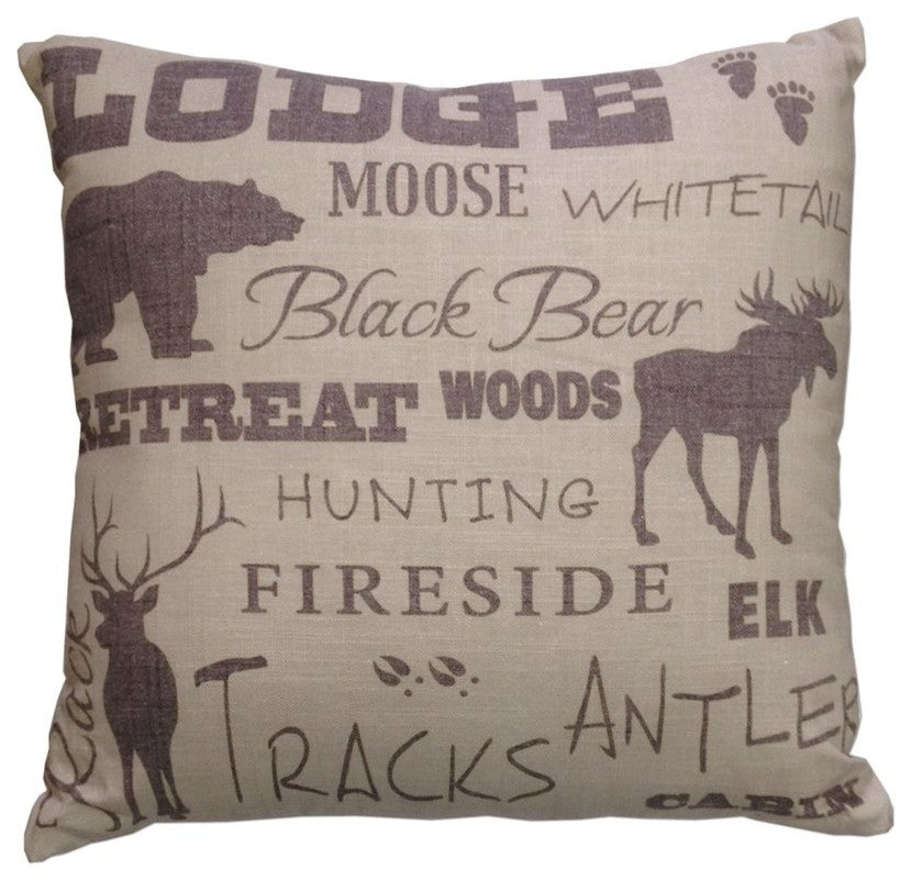 Lodge Text Collage Pillow