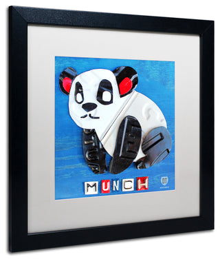 "Munch the Panda" Matted Framed Canvas Art by Design Turnpike