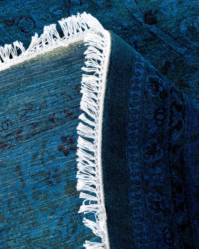 Fine Vibrance, One-of-a-Kind Hand-Knotted Area Rug Purple, 7'1"x7'1"