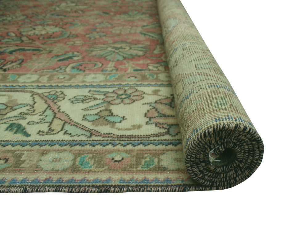 Fine Vintage Distressed Shafi Rose Rug