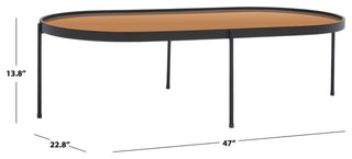 Safavieh Emmerick Mirrored Coffee Table, Rose Gold/Black