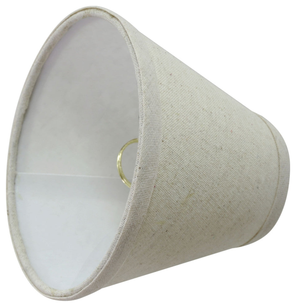 32101-5 Small Hardback Empire Chandelier Clip On Lamp Shade Oatmeal 3"x6"x5"