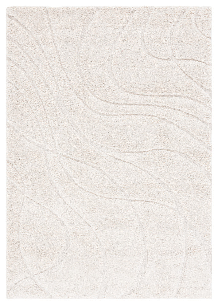 Safavieh Florida Shag Collection, SG471 Rug, Cream, 4'x6'