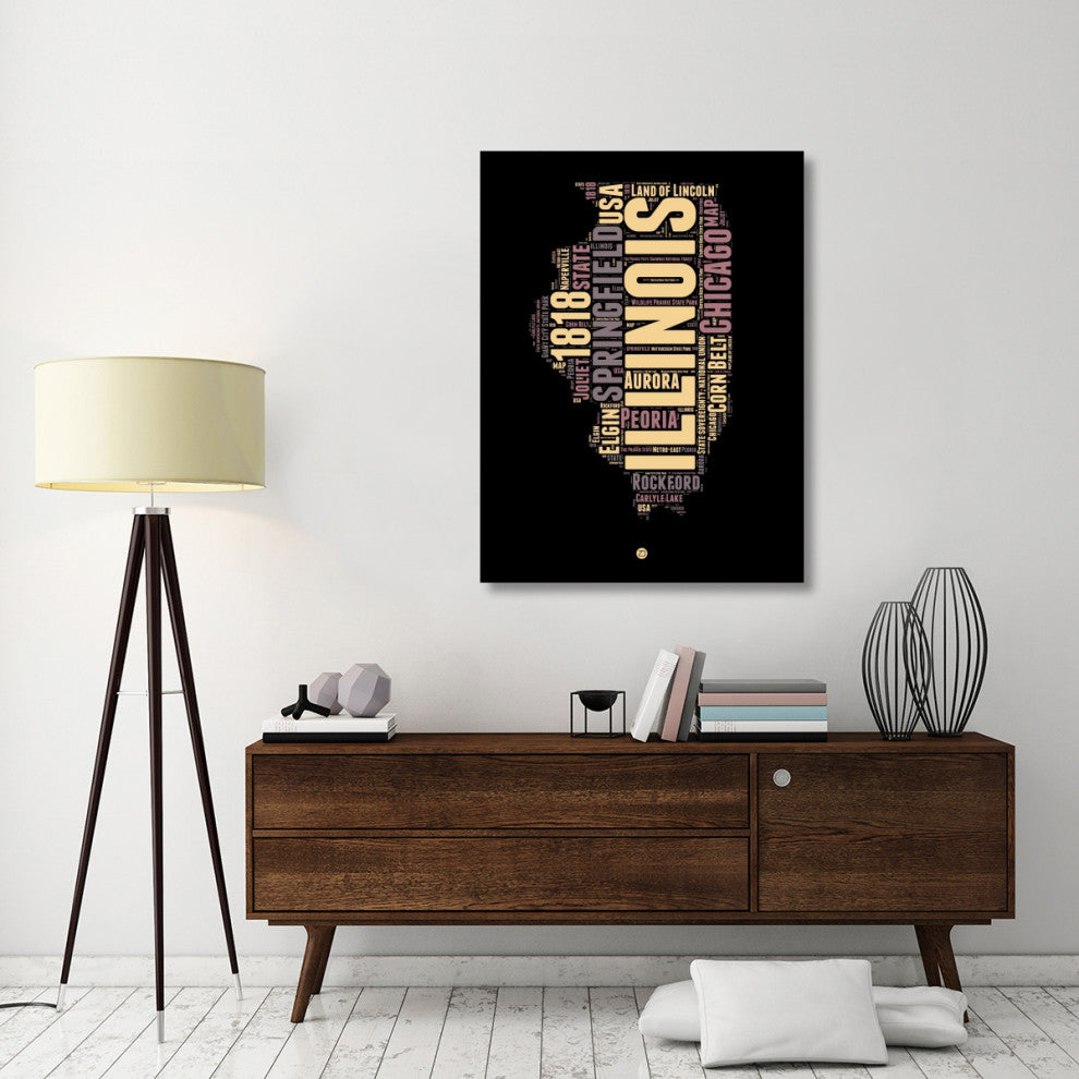 "Illinois Word Cloud 1" Fine Art Print
